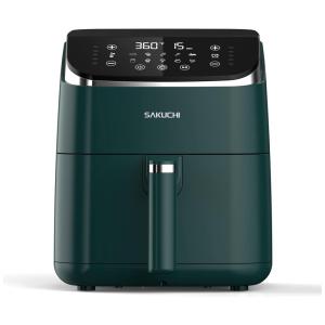 Sakuchi Fritadeira Elétrica AirFryer com 10 Funções 5.8L de Capacidade e Painel de Controle Digital, 110V, 1500W, Verde