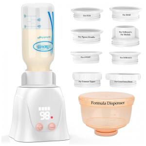 Aquecedor de Mamadeira Portátil sem Fio com 8 Adaptadores e Desligamento Automático, SemiShare, Branco