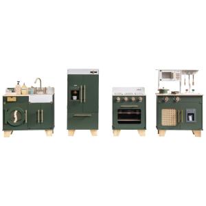 Mini Cozinha Educativa de Madeira Vintage ROBUD c/ Acessórios - Presente para Crianças de 3 a 8 Anos - Conjunto 4 Peças