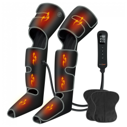 Massageador Elétrico de Compressão para Pernas e Pés 3 Modos e 3 Intensidades, SHINE WELL, Cinza