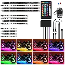 Luz LED Automotiva Decorativa Interna Externa 12Pçs em Motocicleta Dobrável À Prova Dágua, ORANGE TECH 4332994358, Laranja
