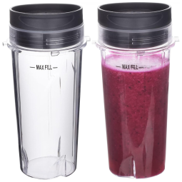 Kite de Copos 496 mL de Reposição para Liquidificador Nutri Ninja Pro, 2 UN, BUECMUE, Preto