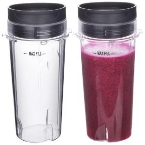 Kite de Copos 496 mL de Reposição para Liquidificador Nutri Ninja Pro, 2 UN, BUECMUE, Preto