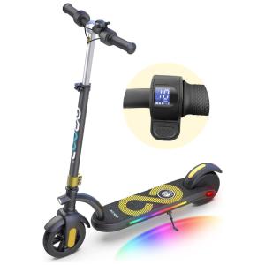Patinete Elétrico Scooter 16 kmh, para até 80 kg e Maiores de 12 Anos, GYROOR H40, Preto