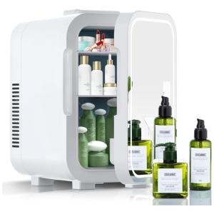 COOSEON Mini Geladeira para Skincare 8 Litros Portátil, 110V, 12V, Branca