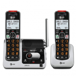 Telefone Sem Fio AT&T BL1022 DECT 6.0 com 2 Aparelhos, Bloqueador de Chamadas e Identificador de Chamadas em Prata - Kit Residencial
