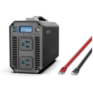 Inversor de Potência 1200W DC 12V para AC 2 Tomadas, 2 USB, 110v, BESTEK, Preto