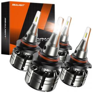 Kit Xenon Lâmpadas LED Branca 15000 Lumens 6500K 60W, 9007, HB5, 2 Peças, SEALIGHT, Cinza