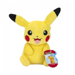 Pelúcia Pokémon Pikachu 20 cm Amarelo em Poliéster Jazwares - Produto Oficial licenciado