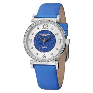 Relógio Astra 711 Clássico 34mm, Mostrador Azul e Pulseira de Couro Azul com Fivela Tang em Prata - Stuhrling.