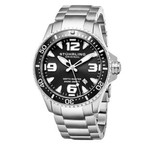 Relógio Masculino Stuhrling Regata 842 Quartzo 43mm, Prata e Preto