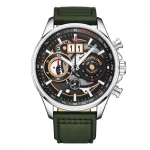 Relógio Masculino Stuhrling Ace Aviator 923 Quartzo 45mm com Cronográfo, Verde