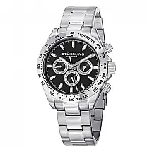 Relógio Masculino Stuhrling 564 GMT Quartzo 42mm com Cronógrafo, Prata