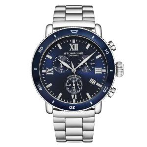 Relógio Masculino Cronógrafo Stuhrling Dualmode 48mm Mostrador Azul Resistente e Estiloso
