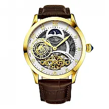 Relógio Masculino Stuhrling Radiant 925 Automático 44mm, Marrom e Dourado