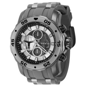 Relógio Masculino Star Wars Mandalorian, Invicta 41602, Cinza e Prata