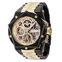Relgio Masculino Reserva Helios Automtico - 54mm. Ouro. Preto 44602