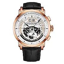 Relógio Masculino Stuhrling Imperia 4013 Quartzo 44mm com Cronógrafo, Preto