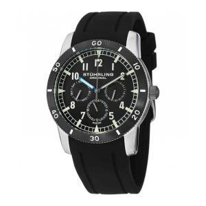 Relógio Aviator 818 com Mostrador Preto e Fivela Tang Prata - Stuhrling