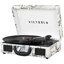 Vitrola Toca Discos 3 Velocidades, Entrada AUX, 45 RPM, 110v, VICTROLA VSC 550BT P4, Branco