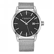 Relógio Masculino Stuhrling Ascot 42mm Quartzo, Caixa Prata, Estilo Clássico e Elegante