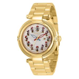 Relógio Feminino Minnie Mouse Disney com Mostrador Madrepérola, Invicta 34112, Dourado Edição Limitada