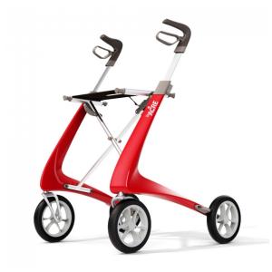 Andador Adulto Idoso com Assento, Suporta até 136 quilos, BYACRE BYA100LGR, Vermelho