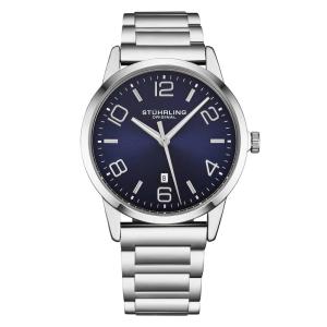 Relógio Masculino Stuhrling Diretriz 4021 Quartzo 42mm, Prata e Azul