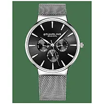 Relógio Masculino Stuhrling Monaco 3931 Quartzo 39mm, Prata e Preto