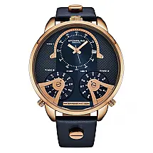 Relógio TerraTime TripleTime Quartz Masculino 50mm Grande Resistente e Estiloso