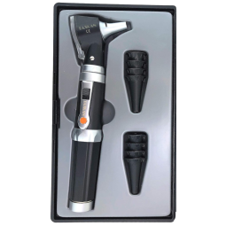 Conjunto de Otoscópio de Fibra Óptica LED para Adultos, Crianças e Bebês, TAXXAN, Preto
