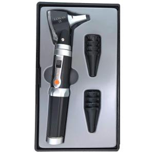 Conjunto de Otoscópio de Fibra Óptica LED para Adultos, Crianças e Bebês, TAXXAN, Preto