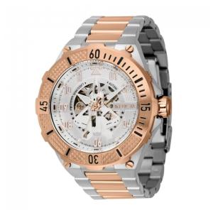 Relógio Masculino Automático Aviator, Invicta 39912, Prata e Ouro Rosa