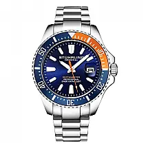 Relógio Masculino Stuhrling 42mm Quartzo Prata Aço Inoxidável Resistente e Elegante