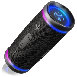 Caixa de Som Bluetooth Portatil F a Prova d IPX6 com 20H de Reprodução e Som Surround HD alto de 360, TREBLAB HD77, Preto