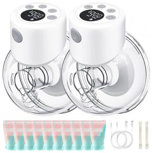 Bomba Tira Leite Arstech Única Elétrica Recarregável com Painel Digital 2 Modos e 9 Níveis de Sucção, Branca