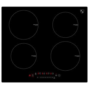 Cooktop Elétrico de Indução para Embutir 24" 60cm, com 4 Queimadores e Controle Digital, 220V 6000W, K&H IN24 6004