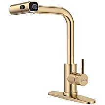Torneira Cozinha com Cascata e Pulverizador 3 Modos, Giratória 360, Aço Inoxidável, APPASO APS1011BS, Preta