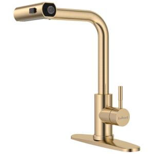 Torneira Cozinha com Cascata e Pulverizador 3 Modos, Giratória 360, Aço Inoxidável, APPASO APS1011BS, Preta