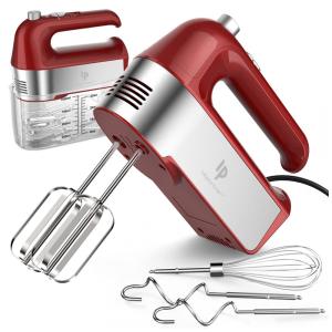 Batedeira de Mão Elétrica com Botão de Ejeção e 5 Velocidades, 110V 450W, LILPARTNER, Vermelha