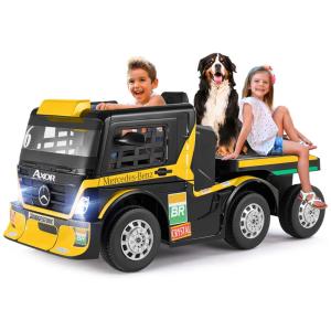 Carro Elétrico Infantil 1 Assento Mercedes Benz com Controle Remoto, 12V, JOYLDIAS, Amarelo