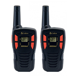 Rádio Comunicador Walkie Talkie Cobra ACXT145 Compacto, Recarregável, Leve, 22 Canais, Alcance de 25 km, Rádio de 2 Vias (2 Unidades)