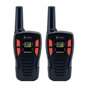 Rádio Comunicador Walkie Talkie Cobra ACXT145 Compacto, Recarregável, Leve, 22 Canais, Alcance de 25 km, Rádio de 2 Vias (2 Unidades)