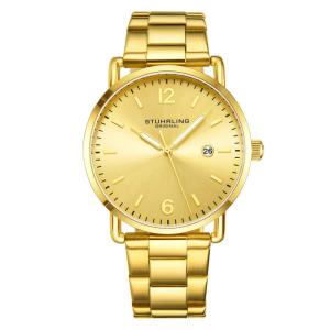 Relogio Stuhrling Oslo 3902 38mm com Mostrador Amarelo e Pulseira de Aco Inoxidavel Amarelo Estilo Fashion e Elegante.