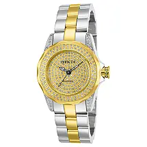 Relógio Feminino Pro Diver 1,13 quilates com Diamante, Invicta 14522, Prata e Dourado
