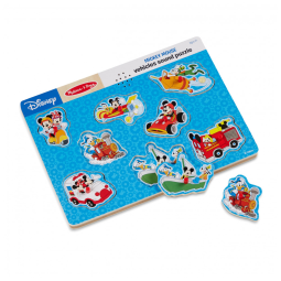 Quebra Cabeça Infantil, Tema Disney Mickey Mouse e Amigos com 8 Peças para Crianças Acima de 2 Anos, Melissa & Doug
