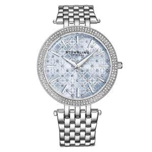 Relógio Stuhrling Soirée Clássico 39mm Azul Claro e Prata, Estilo Elegante e Sofisticado