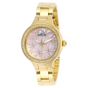 Relógio Feminino Wildflower com Mostrador Madrepérola, Invicta 28822, Dourado