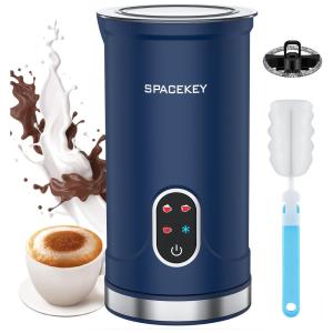 Espumador de Leite 4 em 1 Spacekey, Batedor e Aquecedor de Leite, Elétrico com Desligamento Automático, Modo Silencioso e Controle de