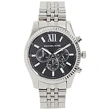 Relógio Lexington de aço inoxidável, MICHAEL KORS , Prateado